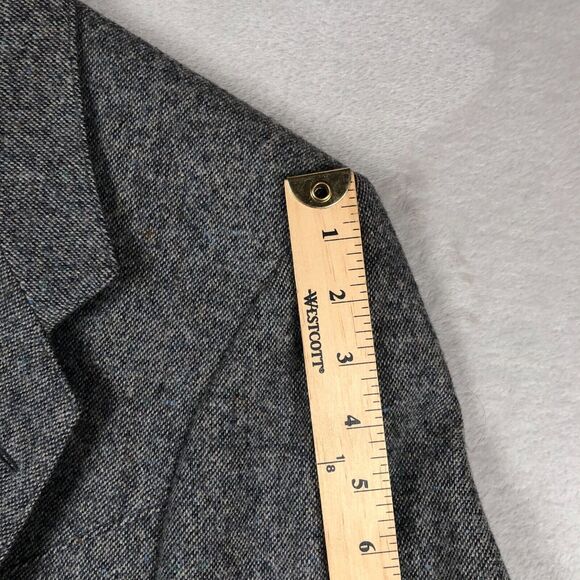 VTG FARAH WESTERNWEAR Blazer Sport Jacket Men's 40L Gray Wool Elbow Patch Tweed - Picture 11 of 16